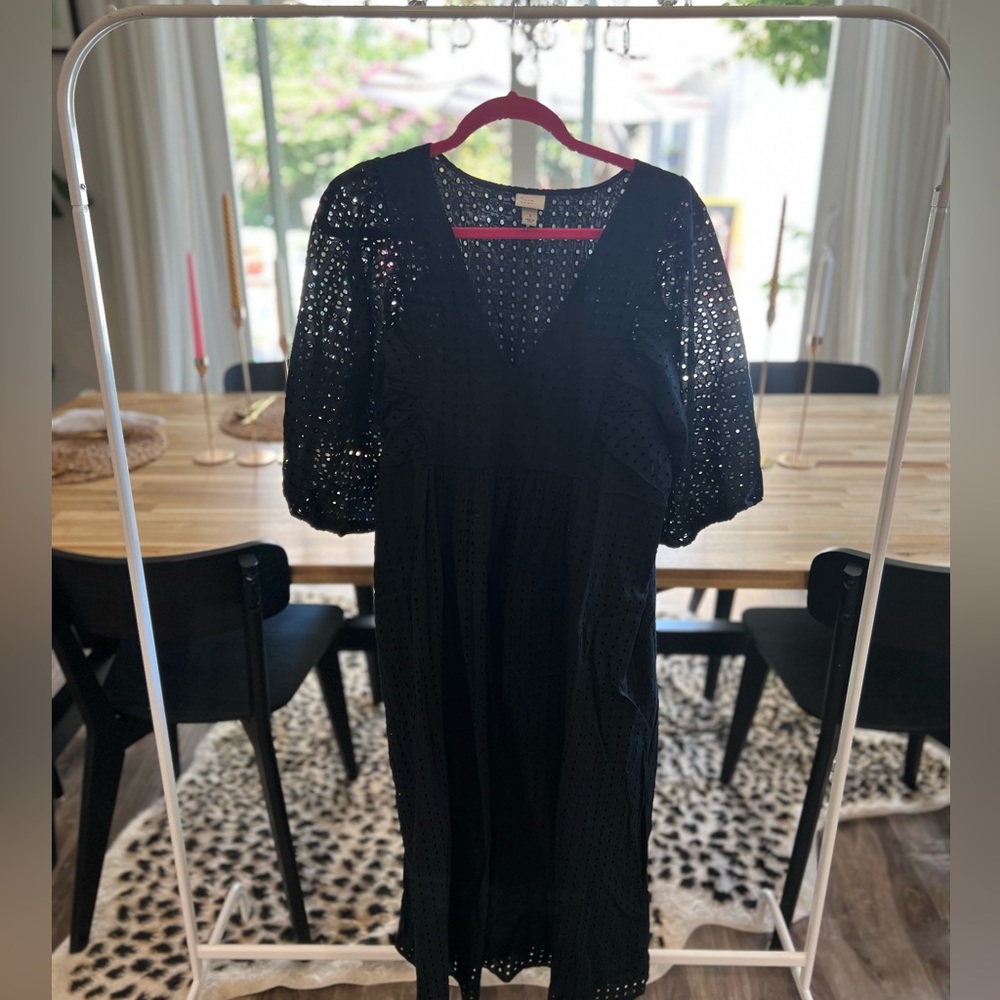 Eyelet midi dress